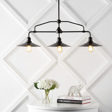 Cade 34.25" Metal Farmhouse Industrial LED Pendant